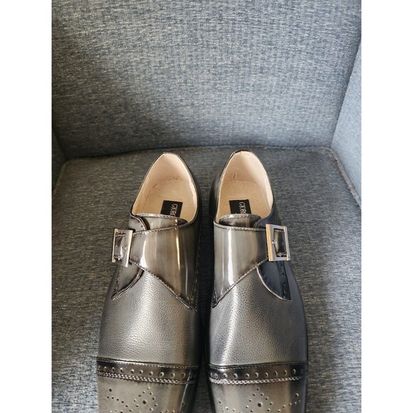 Giorgio Venturi Men\'s Gray Italian Leather Loafers w/ Toe Caps Size 8.5 main image 4